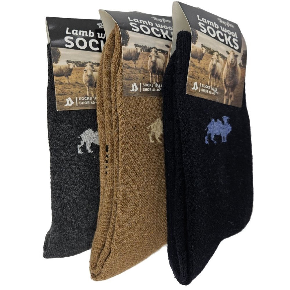 Lamb Wool Socks Men 10-13 Thermal Winter Warm Heavy Duty Boot Socks 3 Pairs NEW